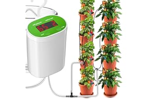 GOTVUGE Automatic Watering System, 8 Drop Arrows House Plants Drip Irrigation Kits with Programmable Timer, LED Display & USB Power, Indoor Irrigation System for Potted Plants.
