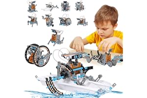 CORLOU STEM - Kit de Robots solaires 12 en 1 - Jouet d'apprentissage Scientifique pour garçons de 10 Ans - Kit d'assemblage éducatif avec Alimentation Solaire - pour Enfants de 10 à 12 Ans