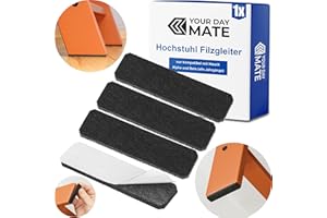 Filzgleiter für Hochstuhl, 1 Set, kompatibel mit Hauck Alpha und BETA Kinderhochstuhl ohne Rollen, in Schwarz, zum Kleben, Filz Gleiterpad Stuhlbein Alpha Beta, Babystuhl Bodenschoner selbstklebend