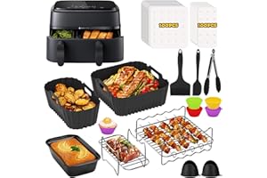 ‎FHZYTG Airfryer Zubehör für Philips Dual Basket 3000-Serie, 9L (NA350/352) Heißluftfritteuse, 215 Stück Heißluftfritteuse Silikonform Zubehör für Philips Airfryer Dual Basket 3000 6L/3L, AirFryer Accessories