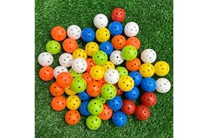 KOFULL 50 Pack Practice Golf Balls Plastic Golf Balls with holes 42mm Golf Practice Balls, Driving Training Balls Range
