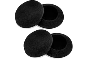 KUNXING Copri Cuffie Imbottitura per Logitech Cuffie - Cuscinetti Cuffie Ø6CM Compatibili con Logitech H340 H600 960 e Cuffie Sony, Spugna Morbida Nera, Ricambi per Cuffie de Ufficio e Uso Quotidiano (2 Paia)