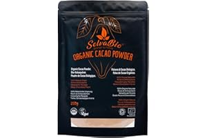 SelvaBio Organic Cacao Powder, Raw Criollo Variety, Single Origin from Peru, Unsweetened & Non-Alkalised, Vegan & Gluten Free Superfood, Perfect for Smoothies, Baking & Hot Chocolate, 250 g