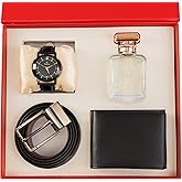 Thy Kalpavruksha Man’s Gift Set | Combo with Wrist Watch, Reversible Belt, Leather Wallet & Long-Lasting Perfume | Gift For M