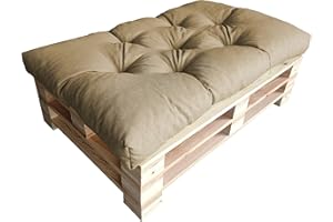 CHILLY PILLEY Poduszka na palety, płatki piankowe, poduszki na palety, meble paletowe, kanapa z palety, oparcie, poduszka boczna, zestaw wielu rozmiarów i kolorów (poduszka do siedzenia 120 x 50, beżowa)