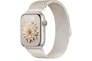 AMSKY Original Boucle Milanais Magnétique Compatible avec Bracelet Apple Watch Se 40mm 44mm 46mm 45mm 42mm 41mm 38mm 49mm, Aimantée Acier Inoxydable Métal pour iWatch Se Ultra Serie 10 9 8 7 6 5 4 3 2