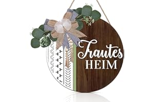 CHDITB Trautes Heim Wanddeko,3D Türkranz Willkommensschild Haustür,Willkommens Haustür Kranz,Willkommens Türkranz Deko Haustür,Boho Outdoor Schild Zum Aufhängen