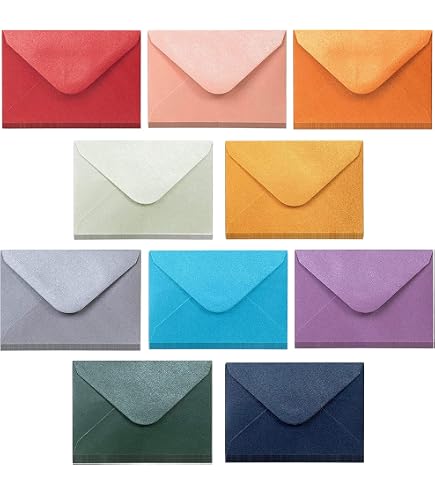 120 Mini Enveloppes Colorées Aupawdy - 11.5x8cm - 12 Couleurs - Pour Invitations, Cadeaux, DIY