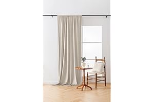 ‎COTTON MARKET Cotton Market Gardinen 250x140 cm - Vorhänge für Fenster und Balkontür - Vorhang für das Haus auf Band - Vorhang Blickdicht – Gardinenstange Curtains - Verdunkelungsvorhang - Creme