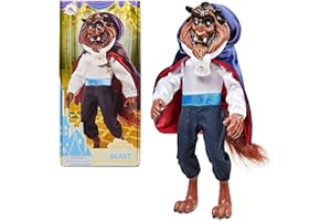 Disney Store Bambola Ufficiale Classica per Bambini La Bestia, La Bella e la Bestia, 32 cm, Completamente posizionabile con Coda soffice, Testa scolpita e criniera - per Bimbi dai 3 Anni in su