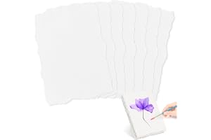 YOYEAH Handgjort A6-papper, 25 ark handgjort papper, texturerat papper akvarellpapper bomullspapper för gratulationskort, gör