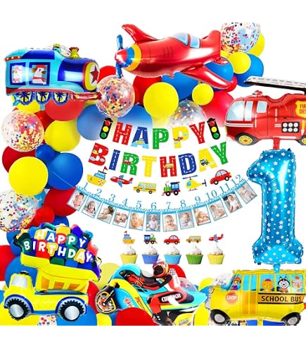 5. Geburtstagsdeko Set Mit Traktor & Bagger – Ballons, Banner, Cake Topper Für Jungen-Party Im Bauernhof-Design
