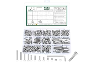 YOUYIDUN 405 Pcs M4 Nuts and Bolts Set, Hex Socket Head Cap Screws Bolts and Nuts Set, Assorted Bolt and Nut and Washers Assortment, DIN912 Machine screws set, Hex Socket Cap Head screws bolts set