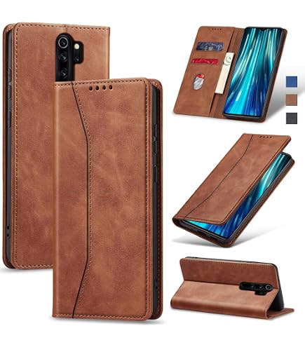 Hianjoo Leder Flip Case Für Xiaomi Redmi Note 8 Pro – Mit Standfunktion, Kartenfächern & Magnetverschluss