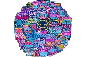 AIRNOGO Adesivi Frasi Motivazionali 100 Fogli Stickers Neon Bellissimi e Carini, Impermeabili Vinile Adesivi per Scrapbooking Quaderno Journal Bottiglia Acqua Diario Skateboard Computer Portatile Trolley ecc