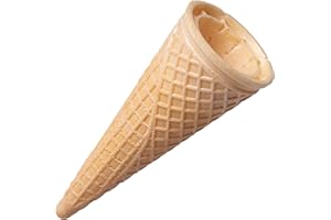 Bazko Klassisches Eishörnchen | halbsüße Eiswaffeln Hörnchen 14,2 cm / 6 cm | 270 Stück | knusprige Eistüten für Softeis, Gelato, Sorbet | vegan