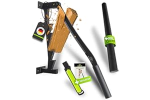 EMHAP© Holzspalter manuell – EXTRA STARKER Holz Spalter zum Holz Spalten auf Hackklotz – inkl. Schärfer & verlängerter Hebel – Kindling Splitter & Woodsplitter für Anzündholz