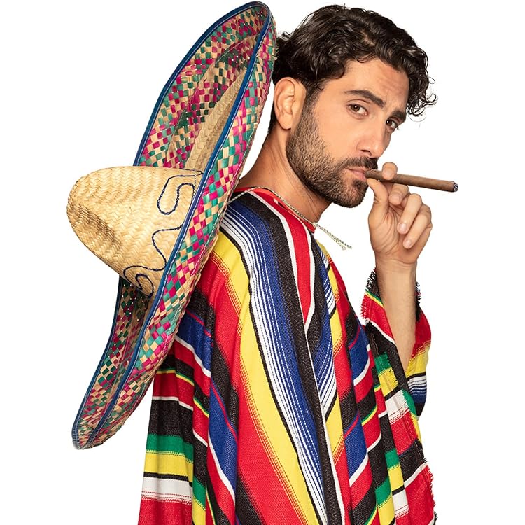 Mexikanischer Sombrero & Schnurrbart Set - Kostümzubehör Für Junggesellinnenabschied & Party