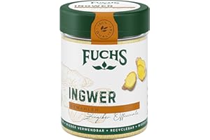 ‎FUCHS Fuchs Gewürze - Ingwer gemahlen - süßlich-scharfer Geschmack für Fisch, Fleisch, Gemüse und Marmeladen - natürliche Zutaten - 50 g in wiederverwendbarer, recyclebarer Dose