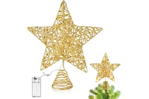 KATELUO Estrella Arbol Navidad, 25 cm Estrella de Árbol de Navidad 10 Luces LED, Estrella Arbol de Navidad con Luz, Estrella para Arbol de Navidad, Topper de árbol de Navidad para Decoracion Arbol Navidad