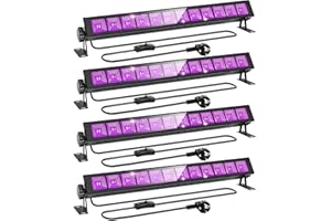 CREATESTAR 45W Luz Negra LED, Barra LED UV de 385-400nm con Interruptor, Foco Ultravioleta UV Impermeable IP66 Luces uv para Fiestas, Efectos Fluorescentes y Decoraciones de Halloween