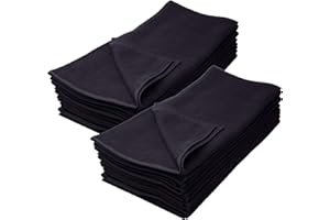 IC-COLLECTION Friseurhandtuch Lot de 12 serviettes noires - Couleur résistante - 100 % coton - (éponge retors, 40 x 90 cm)