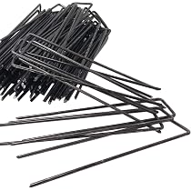 ToCi Lot de 100 piquets d'ancrage 150 x 25 mm – Fil d'acier, 3 mm – Ancrage au sol pour la fixation de mauvaises herbes, films, tuyaux ToCi Lot de 100 piquets d'ancrage 150 x 25 mm – Fil d'acier, 3 mm – Ancrage au sol pour la fixation de mauvaises herbes, films, tuyaux