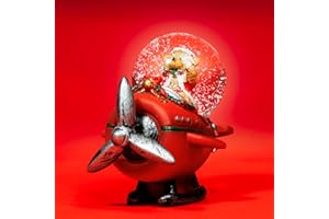 ‎SIKORA SIKORA SK42 Kleine Glas Deko Schneekugel Weihnachtsbär im Flugzeug Weihnachten Weihnachtsdeko D:45mm