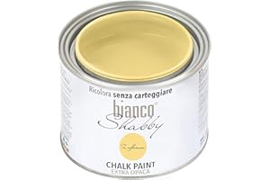 BIANCO SHABBY biancoShabby® Chalk Paint Zafferano Pintura Shabby Chic Vintage para Muebles y Paredes Extra Mate vuelva a dar color fácilmente todo tipo de material sin lijar (500 ml Paquete de 1)