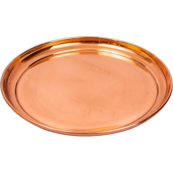 KUVI Silver Hammered Copper Thali Set, For Home, 10 At ₹ 1440/set In - View #3