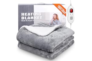 DZKKIUR Manta Electrica Extra Grande 180 x 130 cm - Manta Térmica de 6 Calentamiento Niveles - Almohadilla Térmica con Control Digital, Temporizador y Auto Apagado - Lavable en Lavadora