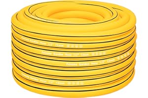 Fevone manguera de jardín 30 m mangueras de riego (13 mm, 1/2 pulgadas, Zoll) 4 capas, 25 bar, resistente y duradera, para exteriores, para compresor amarillo/negro