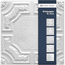 Pannelli Soffitto In Polistirene 50x50 Cm - Design Moderno, Isolanti, Bianco