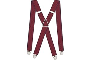 PIERROT Bretelles Homme Larges Premium Vintage - Made in France - Elastique Renforcé & 4 Clips Extra Fort en X - Taille Ajustable Jusqu’à 130cm - Garantie à Vie - Fabrication Artisanale