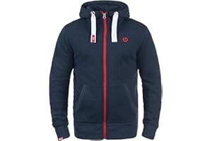 Solid Benn Chaqueta Sudadera con Capucha Hoodie para Hombre con Capucha con Cremallera con Forro Polar Suave Al Tacto