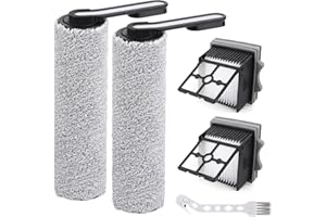 ELEPRUC Rullo per Ricambio e il Filtro HEPA per Tineco Floor One S5 Combo / S5 Combo Power Kit (2 Spazzole a Rullo + 2 Filtri HEPA + 1 Spazzola di Pulizia)