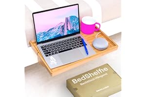 ‎BEDSHELFIE Bedshelfie Nachttisch für Etagenbett und Boxspringbett, Bettablage für WG-Zimmer, Betttablett schwebend, Bettablage zum Einhängen – Plus Holz Natur