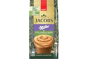 ‎JACOBS Jacobs Typ Cappuccino Choco Nuss Milka, Getränkepulver mit löslichem Bohnenkaffee, Instant Kaffee, für 25 Getränke, 400 g