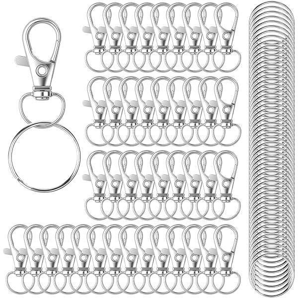 Gimars 25mm Schlüsselringe edelstahl 316 silver keyring Flache