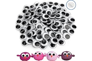Hoiny Wackelaugen Selbstklebend Groß, 120 Stück Kunststoff Kulleraugen, 30cm Runde Schwarz Wackelaugen, Bastelaugen Augen Aufkleber für Scrapbooking, Handwerk und Spielzeugzubehör