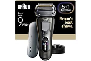 Braun Afeitadora Eléctrica Hombre Series 9 PRO+, Máquina De Afeitar Barba En Seco Y En Mojado Con Tecnología 5+1, 60 Min De Uso, Centro De Limpieza, Estuche De Carga, Base De Carga, 9625S, Grafito