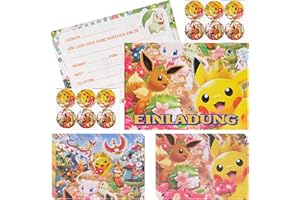 Biuebinc 12 Stück Einladungskarten Kindergeburtstag Junge Mädchen, Einladungskarten Geburtstag Kinder, Partyeinladungen