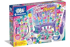 PALMITESSA Clementoni Idea - Laboratorio delle Penne Message, Kit Creativo per Bambini 6+ Anni, con 100+ Accessori e 8 Penne Personalizzabili con Lettere e decorazioni, Lingua Italiana, Edizione 2025