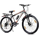 Leader Beast 26T IBC Premium 7 Speed Cycle for Men with inbuilt Carrier | City/Mountain Bike with Front Suspension & Dual Dis