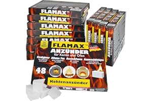 FLAMAX 576x Cubes Allume-feu Allume-feu Allume-Charbon Allume-Cube Allume-Grill Allume-feu pour cheminée poêle Allume-Charbon Laine d'allumage Cube d'allumage