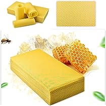 Fogli Cera D'Api Puri 100% Wachsmann - 20 Pezzi 20x15cm - Per Candele Fai Da Te - Profumo Naturale Di Miele - Foto 5