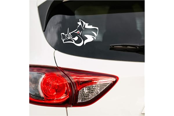 Sanglier autocollant feuille décor voiture accessoires sanglier tête motif sanglier chasseurs forestiers autocollant voiture (blanc, petit set K138 K137)