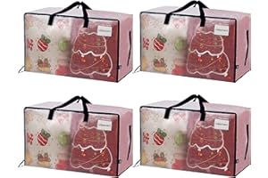 VENO Lot de 4 Grands Sac de Rangement avec Couvercle et Poignées Renforcées, Sac Demenagement, Cartons Déménagement de 102 L Résistant pour Rangement des Vêtements (Transparent, Lot de 4)
