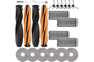 CHIKIXSON Kit d'accessoires pour Dreame X50 Ultra Complete/L40s Pro Ultra/L50 Pro Ultra, Pièces Rechange pour Mova V50 Ultra avec 2 Brosses Principales Double, 4 Filtres, 6 Serpillere, 6 Brosses Latérales