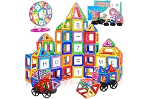 AQXONG 126Pcs Klocki magnetyczne, magnetyczne zabawki konstrukcyjne dla dzieci, zabawki edukacyjne, odpowiednie dla chłopców i dziewcząt w wieku 3 4 5 6 7 8 9 lat